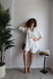 Women's White Premium Shorts and Shirt Top Bottom Set) - 5