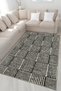 Black Beige Themed Stripe Striped Geometric Patterned Modern Decorative Carpet 4849 - 3