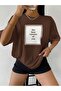 Woman's Brown The Best Version Printed Oversize T-shirt