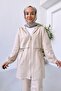 Waist Drawstring Two Thread Set - Beige - 3