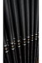Clipboard Background Curtain Black Anthracite - Single Wing with Gold Gray Stripe Frequent Pleated Jacquard Bright Pattern - 3