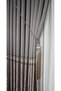 Clipboard Background Curtain Mink Gray - Single Wing with Anthracite Gold Stripe Frequent Pleated Jacquard Bright Pattern