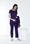 Short Sleeve Maternity and Maternity Pajama Set with Lace Dressing Gown - 4