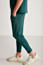 Nıcolas Men's Technical Thick Flexible Fabric Slim Fit Green Sweatpants with Zippered Legs - 2