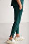 Nıcolas Men's Technical Thick Flexible Fabric Slim Fit Green Sweatpants with Zippered Legs - 3
