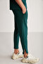 Nıcolas Men's Technical Thick Flexible Fabric Slim Fit Green Sweatpants with Zippered Legs - 4