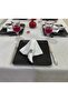 Glittery Linen Look Seamless Fabric Serving Napkins Set of 6 Gray