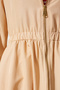 Women's Cream Zipper Seasonal Woven Dress Trench Coat DD01298 - 4