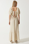 Women's Vanilla Heart Collar Textured Summer Knitted Dress UB00050 - 8