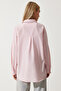 Women's Airplane Pink Oversize Long Basic Shirt DD00842 - 4