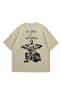 Unisex Beige Kendrick Lamar to  a Butterfly Printed Oversize Crew Neck Short Sleeve T-Shirt