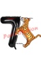 Safari Tiger Balloon 7th Birthday Balloon Set Tiger Balloon and Black Number Balloon Birthday Set
