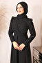 Embroidered Chiffon Sun Jumpsuit - Black - 3