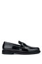 Men's Genuine Leather Black Opening Moccasin Shoes