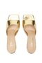 Women's Genuine Leather Gold Heeled Slippers - 6