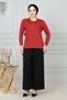 Women's Mom Relaxed Fit Loose Thin Corded Fabric Button Detail Jersey Blouse