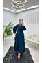 Dubai Women's Ferace - Pleated Crepe Sleeve and Button Detail - 3