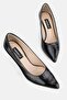 Women's Black Patent Leather Genuine Leather Short Heel Stiletto Shoes, Size 35-41 - 5