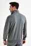 Men's Anthracite Tracksuit Top with Stand Collar and Zipper Pocket - 4