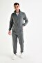 Men's Anthracite Tracksuit Top with Stand Collar and Zipper Pocket - 5