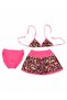 Girl's Pink Lycra Skirt Bikini Set