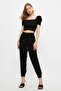 Black Elastic Waist Jogger Woven Trousers TWOSS20PL0129 - 3