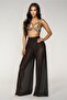 Women's Black Tulle Pants Lacy Pants Pareo Transparent