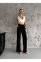 Black Linen Blend Loose-Fit Long Trousers - 3
