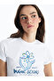 Crew Neck Printed Short Sleeve Women's Crop - 2