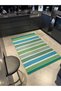 Green Colored Stripe Thick Striped Patterned Woven Base Carpet Miravip8150 - 2