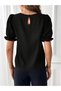 Women's Short Sleeve Crew Neck Sleeves Gippeli Imported Crepe Blouse - 2