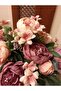 Peony Arrangement with Pearls Desktop Decorative Artificial Flower in White Luxury Mica Flowerpot - 6