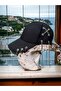 Baseball Cap Punk Style Hip Hop Metal Hoop Pin Star Snapback with Three Piercing Multi-Chain
