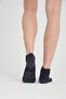 Women's Navy Cotton Yoga Toeless Socks - 7
