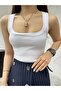 Women's Square Neck Thick Strap Camisole Ribbed Singlet Bodysuit