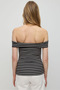 Off Shoulders Sleeveless Flat Collar Body-Sitting T-shirt - 5