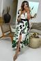 Patterned Belted Dress Colorful - 4