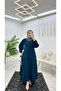 Dubai Women's Ferace - Pleated Crepe Sleeve and Button Detail - 2