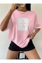 Woman's Pink The Best Version Printed Oversize T-shirt