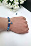 Blue Agate Stone Natural Stone Bracelet Throat Chakra Bracelet Communication Skill Bracelet - 4