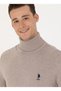 U.S. Polo Assn. Turtleneck Slim Fit Mink Melange Men's Sweater Forbes-Sk23 - 2
