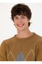 U.S. Polo Assn. Crew Neck Regular Fit Light Khaki Men's Sweater Pamel - 2