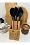 4-Piece Kitchen Serving Set with Bamboo Handles, Serving Set, Cooking Utensils - 2