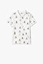 White Patterned Boys' T-Shirt 4SKB10015TK