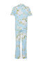Mavi %100 Pamuklu Çiçek Desenli Örme Pijama Takımı THMSS20PT0062 - 8