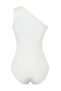Beyaz Asimetrik Yaka Cut Out Detaylı Alttan Çıtçılı Örme Body TWOSS23BD00014 - 8
