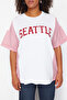 Red Striped Printed Oversize 100% Cotton Knitted T-Shirt Tbbss24Bf00017 - 5