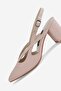 WOMEN'S POWDER PINK GENUINE LEATHER SIZE 34-35-41-42 HIGH-HEEL OPEN-BACK SHOE - 6