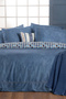 Sensa Indigo Double 100% Cotton Satin "233 Tc" Duvet Cover Set