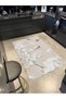 Beige Themed Floral Flower and Bird Patterned Creative Modern Decorative Carpet 4861 - 4
